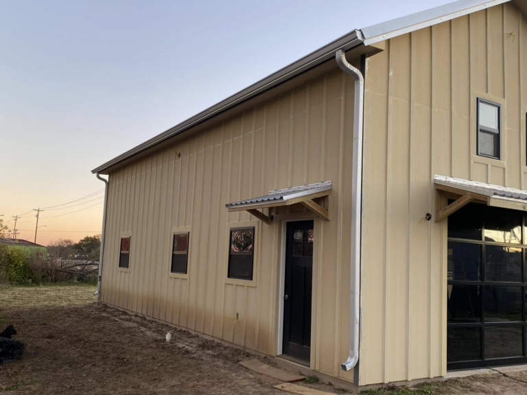 local-gutter-installer-east-texas-metal-building-exterior-view