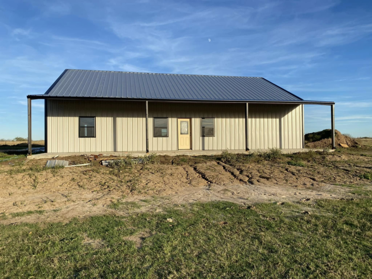 new-metal-building-with-leaf-protection-systems-installed-outside