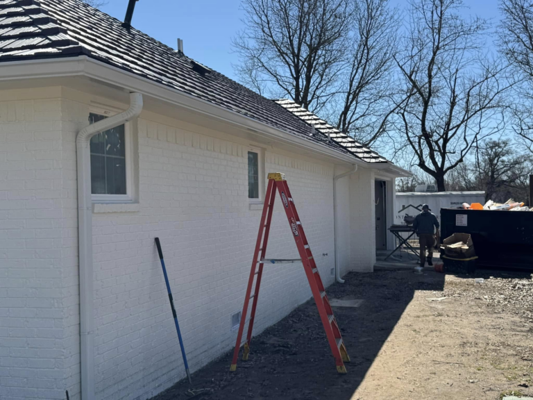 roof-installation-with-leaf-protection-systems-and-ladder