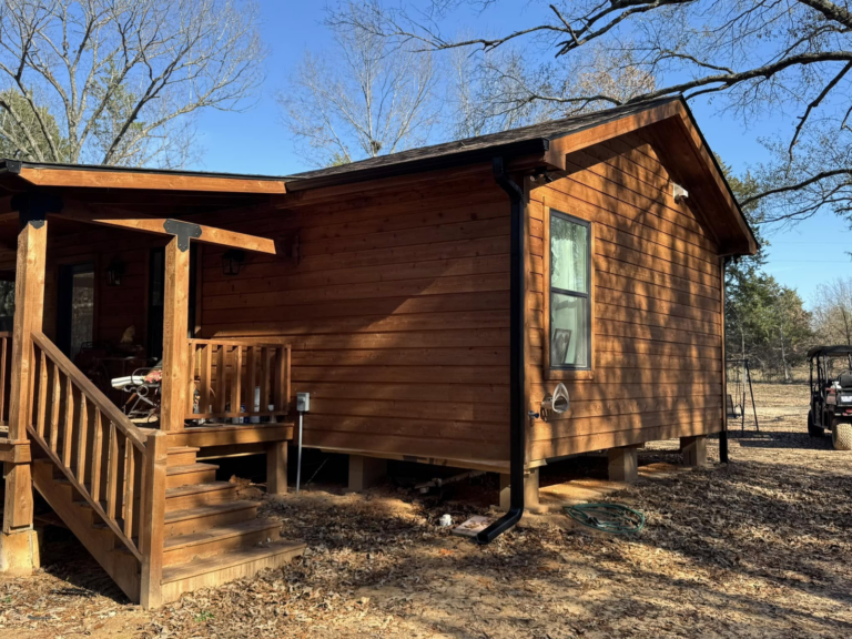 wooden-house-with-gutter-guards-for-homes-in-countryside