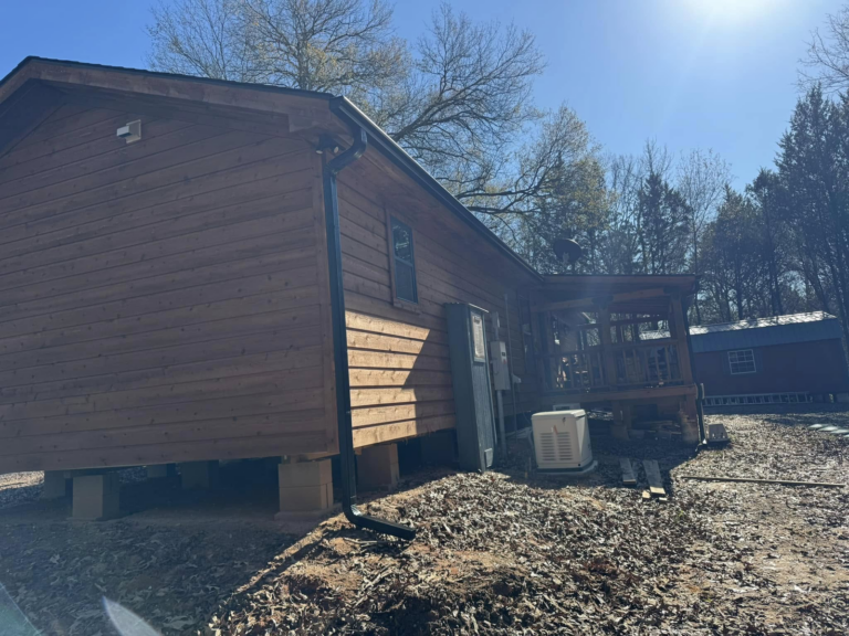 wooden-house-with-leaf-protection-systems-installed-outside