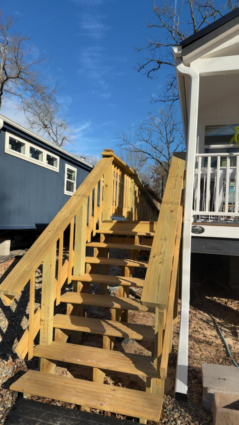 wooden-steps-near-house-and-gutter-cleaning-service-needed